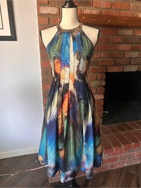 Anthropologie Ranna Gill Tropicalia Halter Dress Sz XS